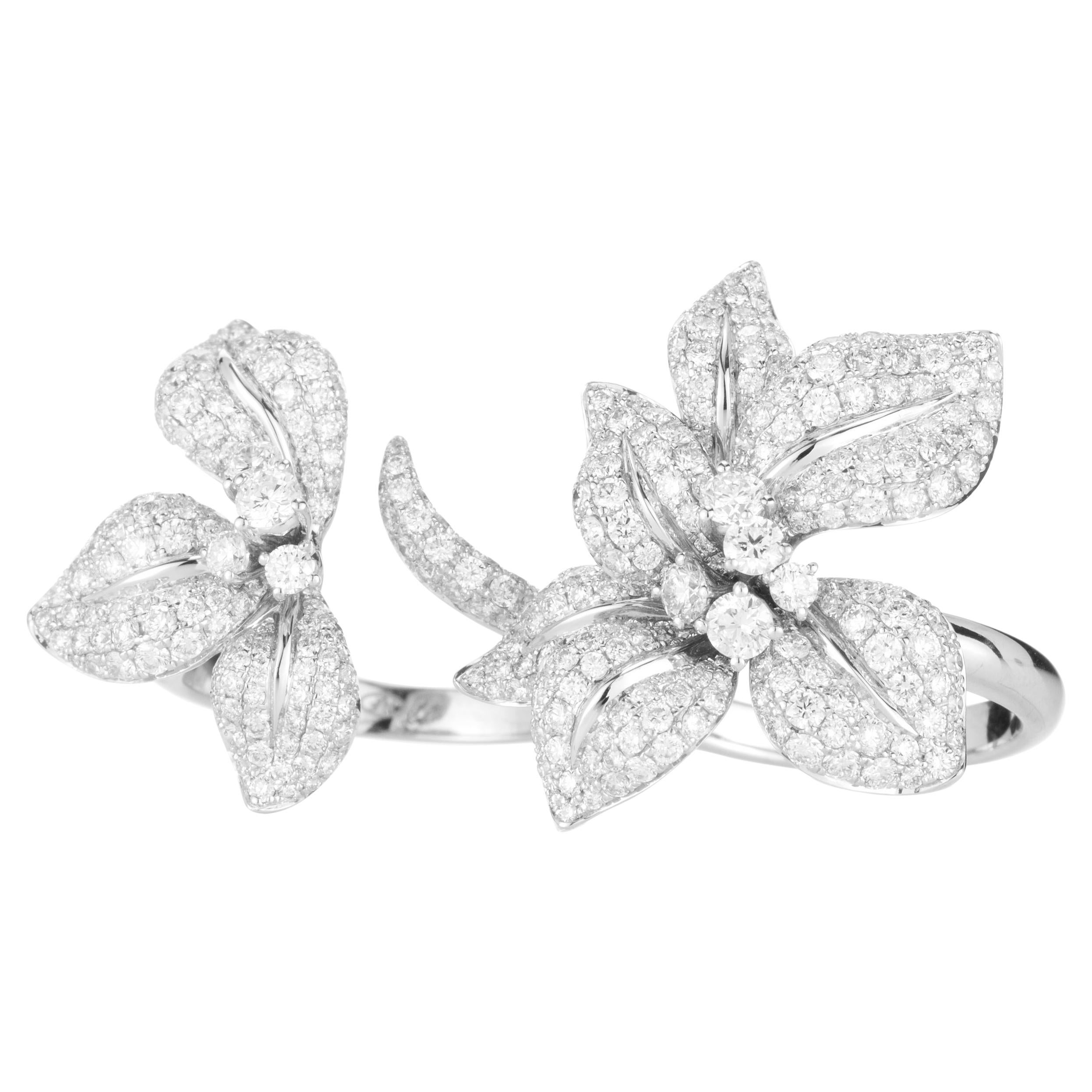 New Orleans Fleur de Lis Black and White Diamond Tiara Ring For Sale at ...