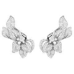 Fleur de Lis Ohrringe aus 18 Karat Weißgold und Diamanten
