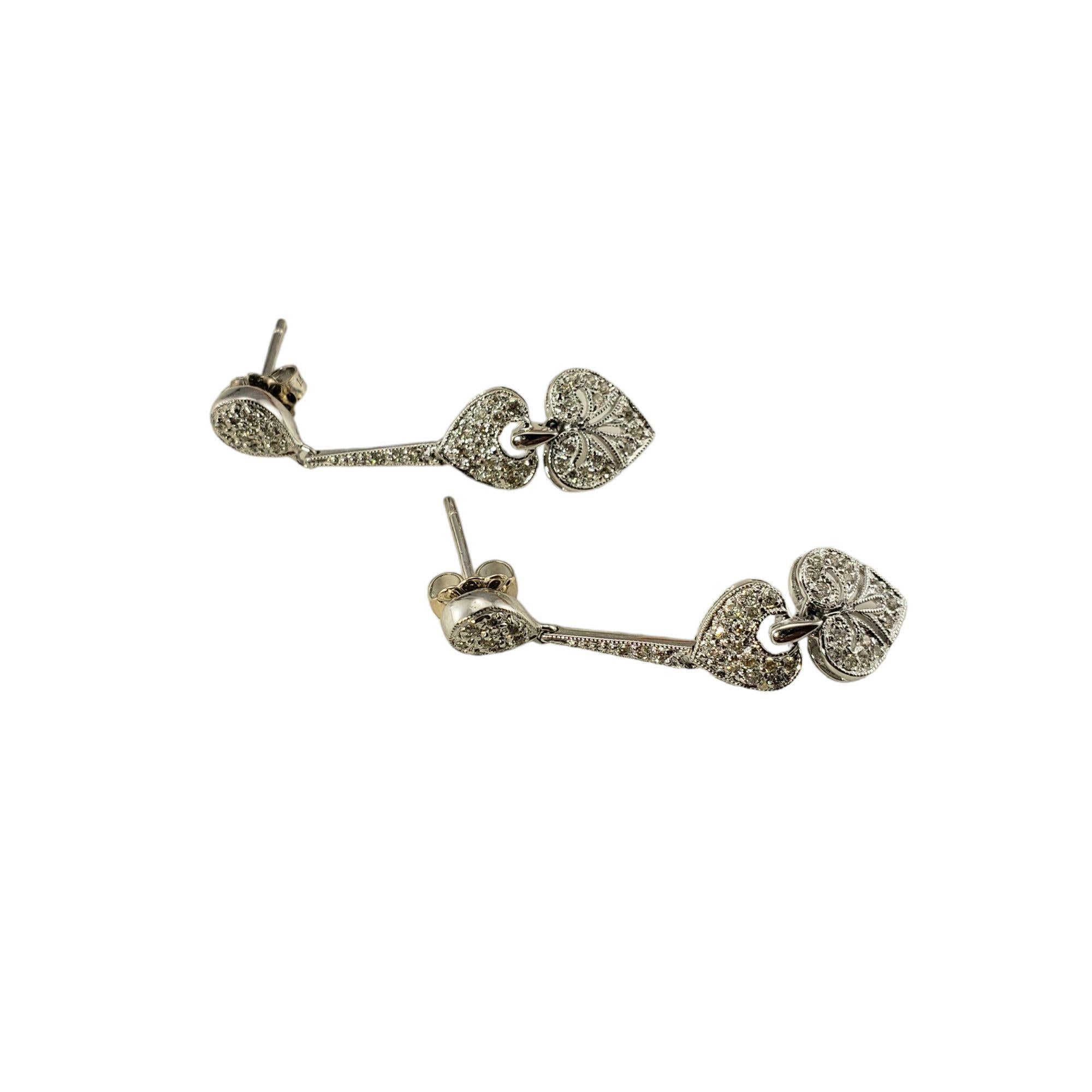 Taglio brillante Orecchini a cuore in oro bianco 18 carati e diamanti #15269 in vendita