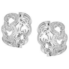18 Karat White Gold and Diamond Hoop Kashmir Earrings by Niquesa