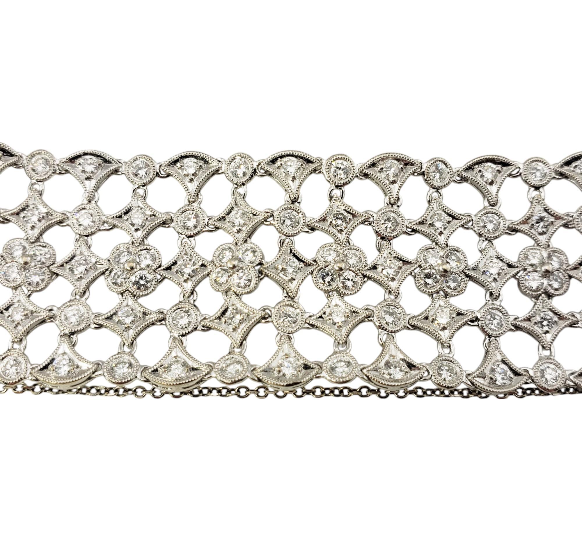 Contemporaneo Bracciale a reticolo in oro bianco 18 carati e diamanti #19953 in vendita