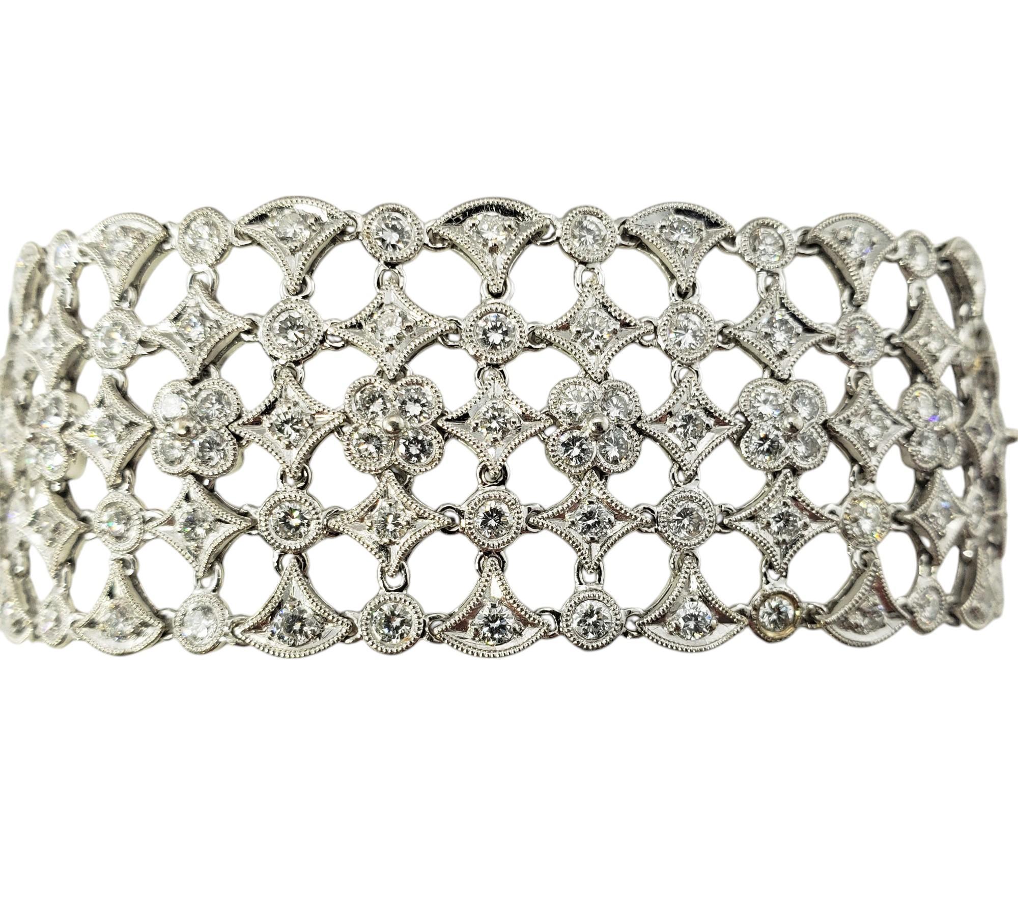 Taglio brillante Bracciale a reticolo in oro bianco 18 carati e diamanti #19953 in vendita