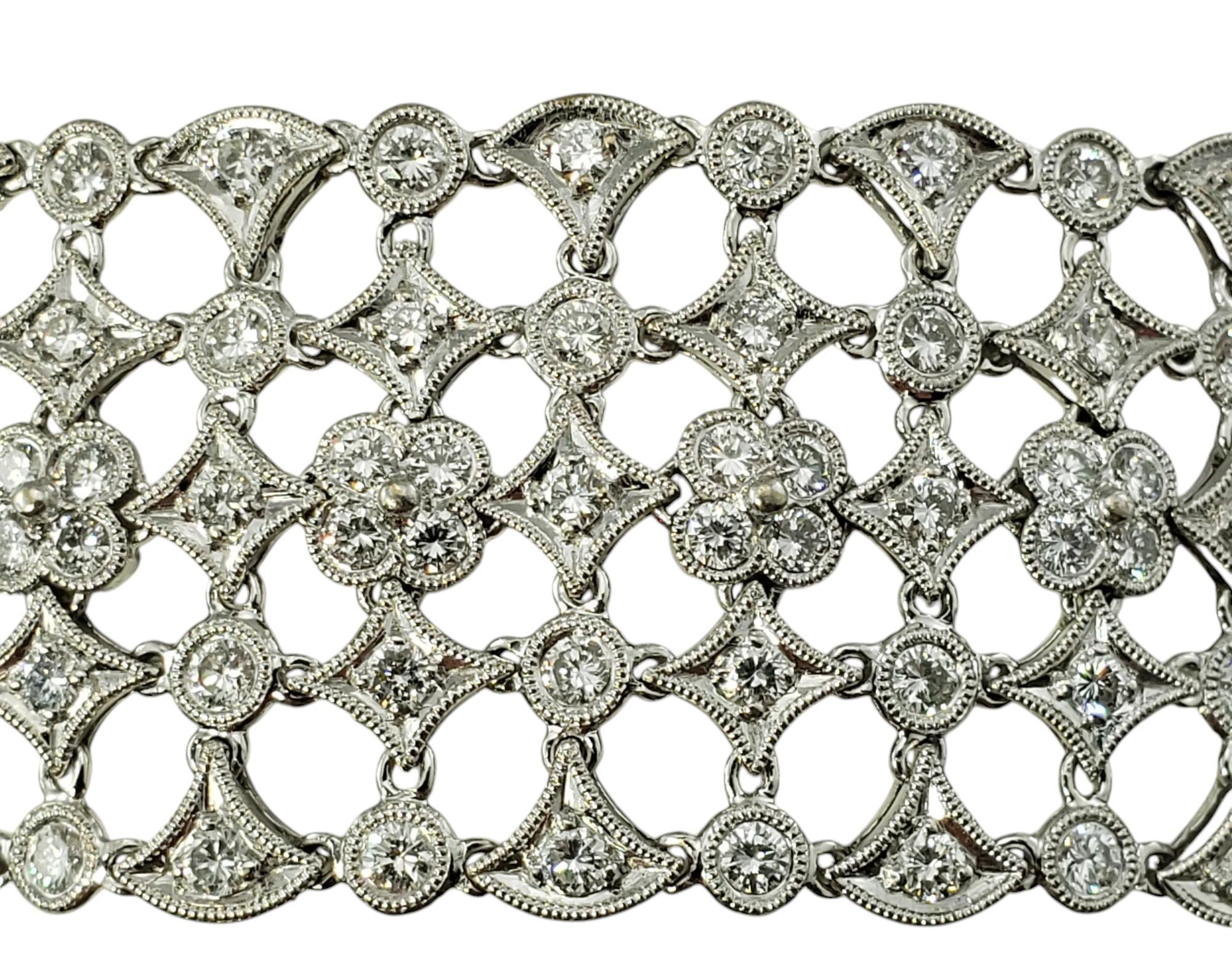Donna Bracciale a reticolo in oro bianco 18 carati e diamanti #19953 in vendita