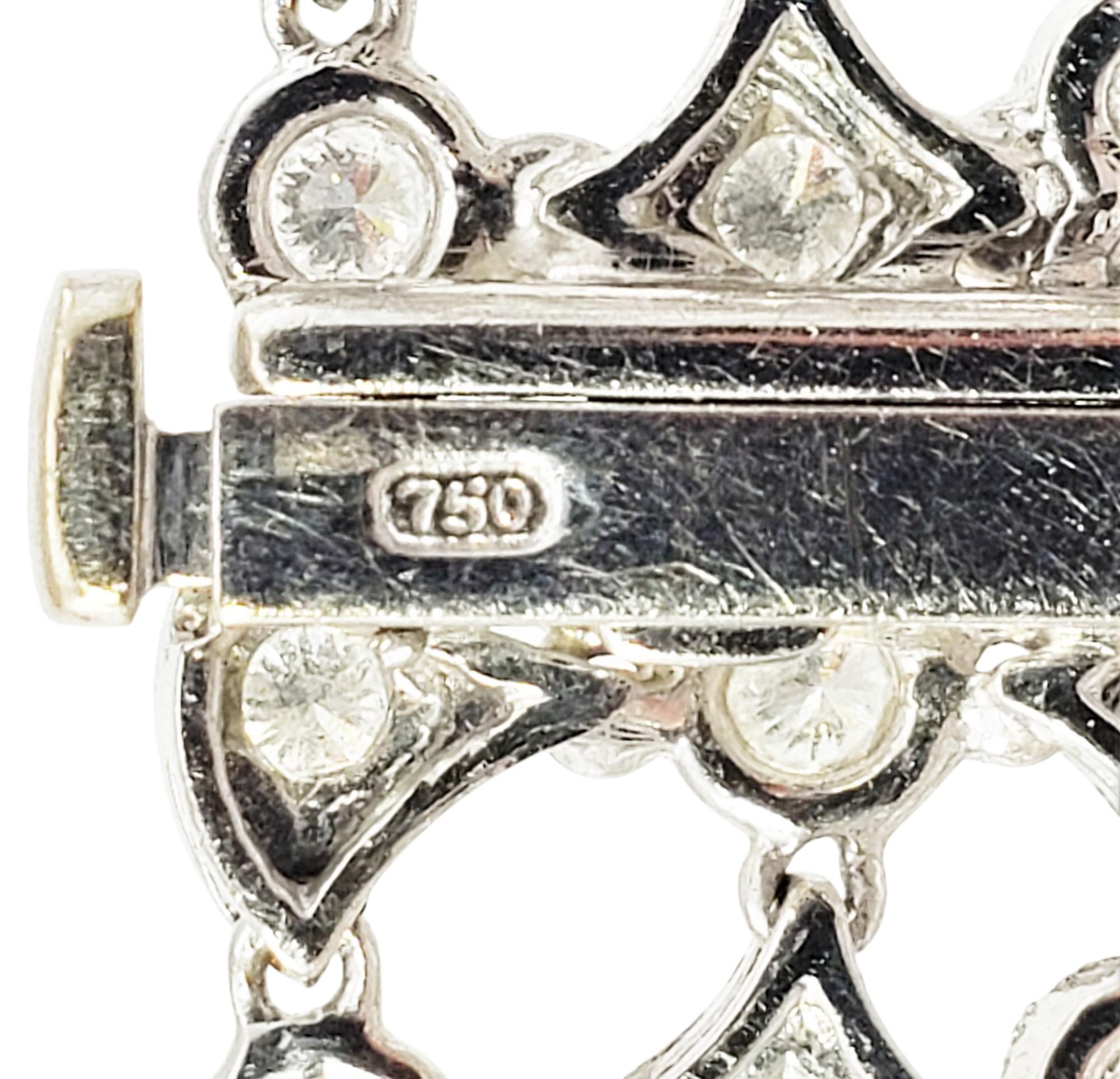 Bracciale a reticolo in oro bianco 18 carati e diamanti #19953 in vendita 3