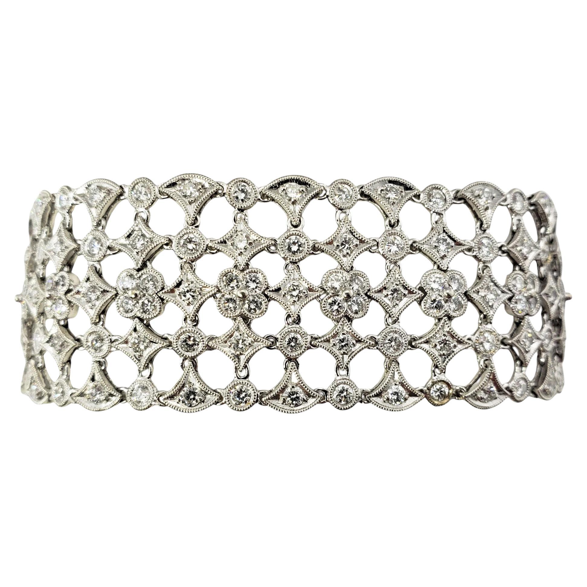 18 Karat White Gold and Diamond Lattice Bracelet #19953