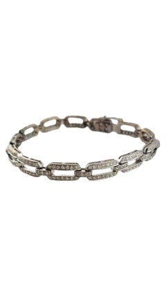 Bracelet à maillons en or blanc 18 carats et diamants n° 19578