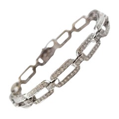Bracelet à maillons en or blanc 18 carats et diamants n° 19578