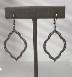18 Karat White Gold and Diamond "Moroccan" Style Pendant Earrings