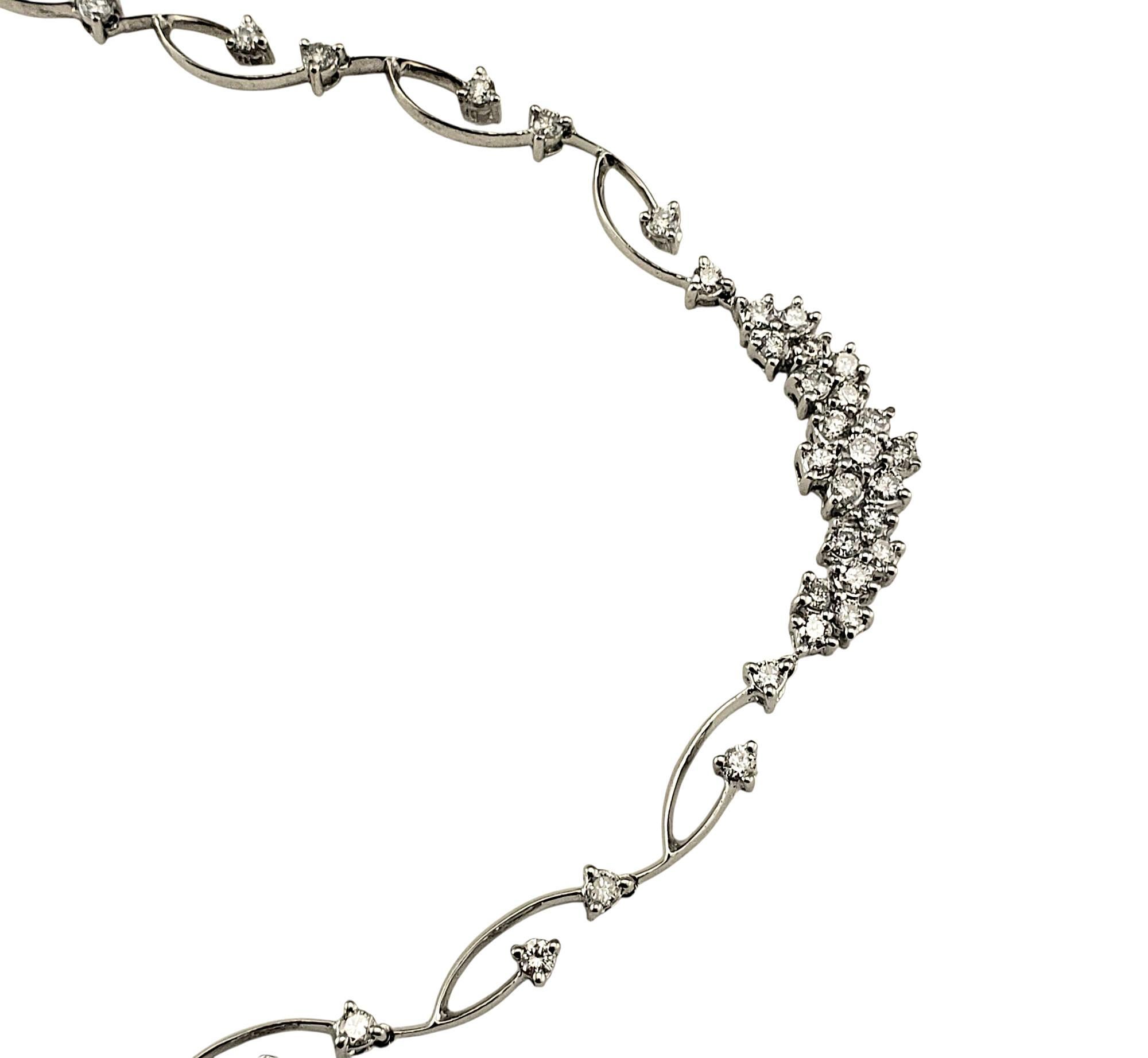 Brilliant Cut 18 Karat White Gold and Diamond Necklace #21974 For Sale