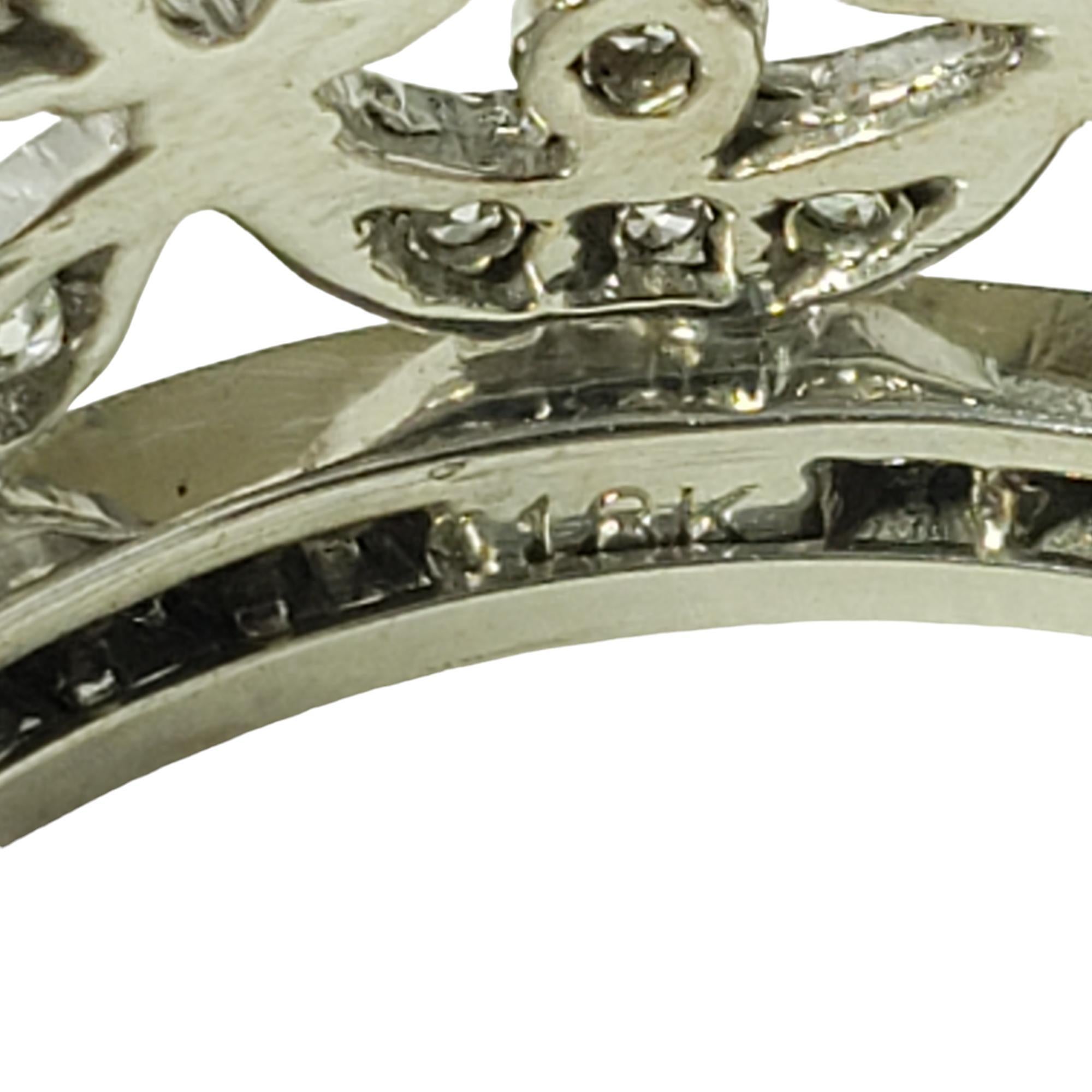 18 Karat White Gold and Diamond Open Band Ring Size 5.75 #17637 For Sale 1