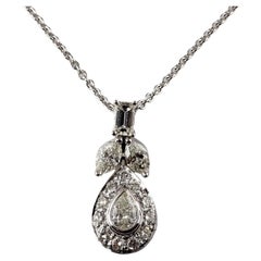  18 Karat White Gold and Diamond Pendant Necklace #14904