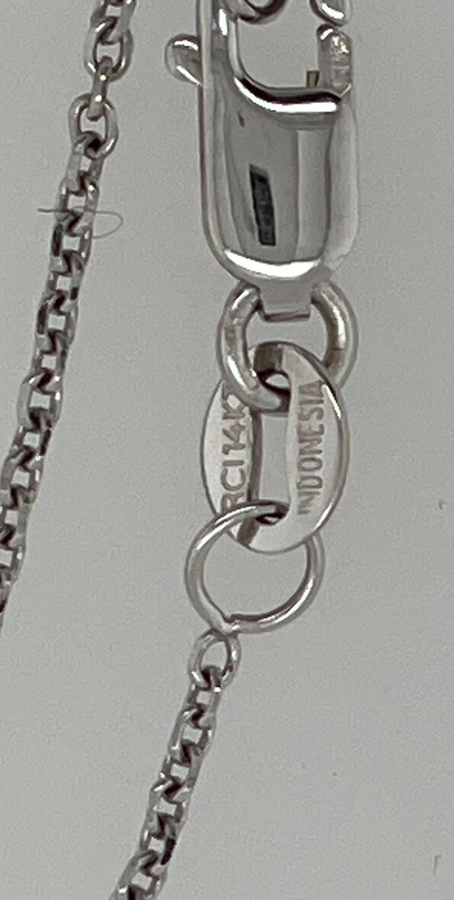 18 Karat White Gold and Diamond Petals Key Pendant Necklace, Tiffany & Co. Style 11