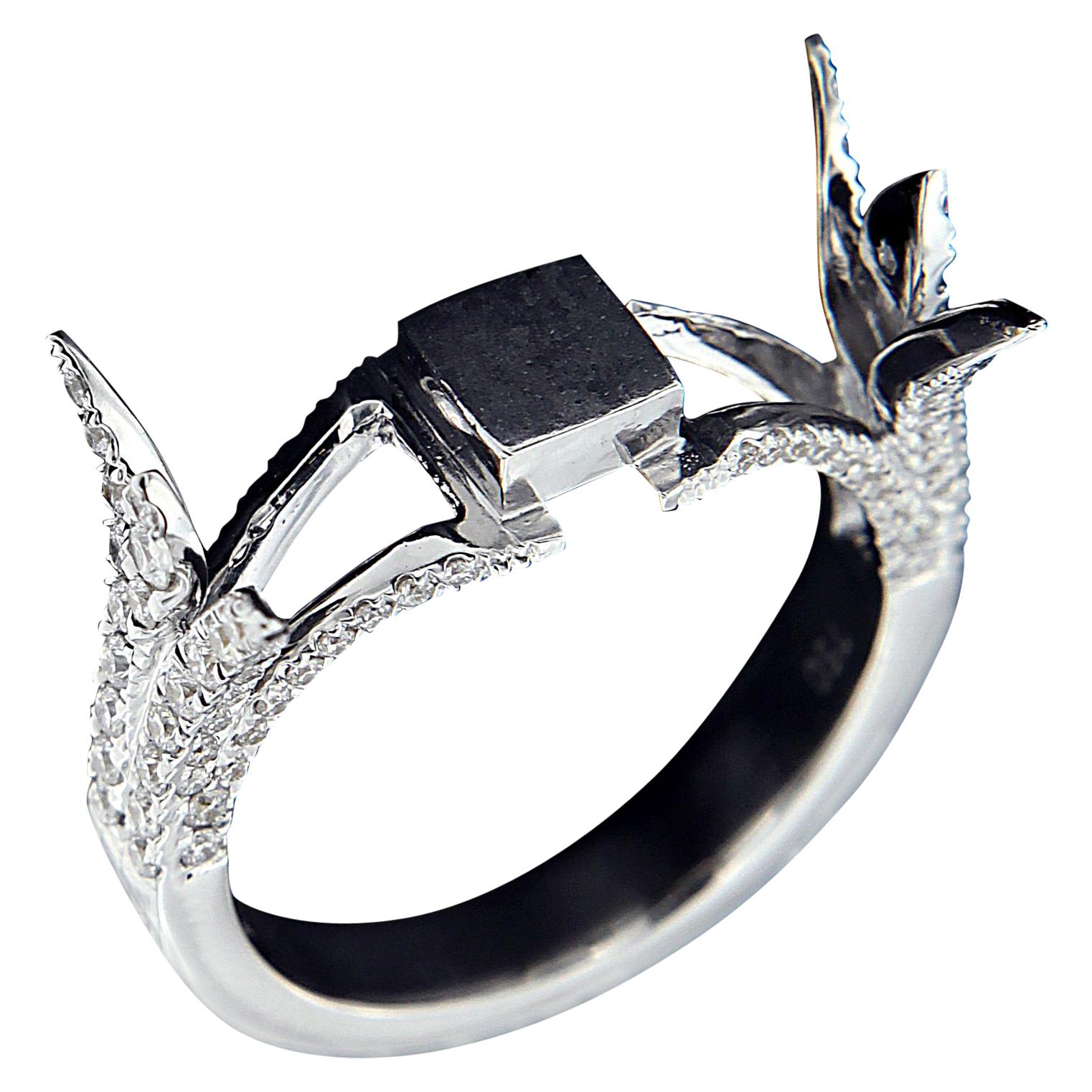 18 Karat White Gold and Diamond Ring For Sale