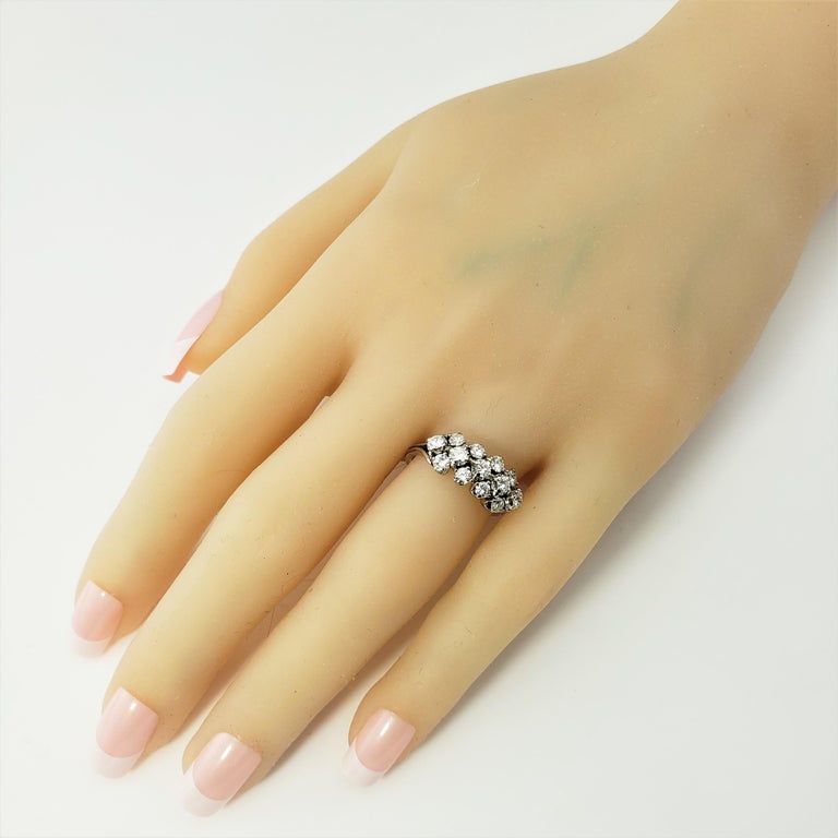 Diamond Double Ring in 18-karat White Gold