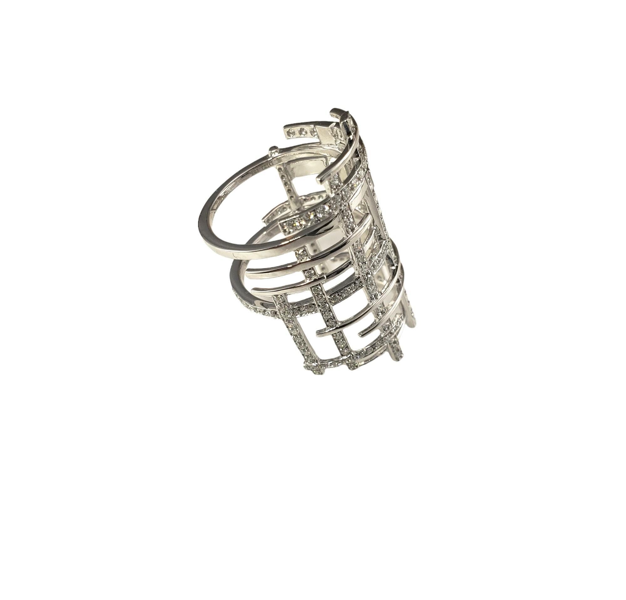 Taille ronde Bague en or blanc 18 carats et diamants taille 8,25 n° 16098 en vente