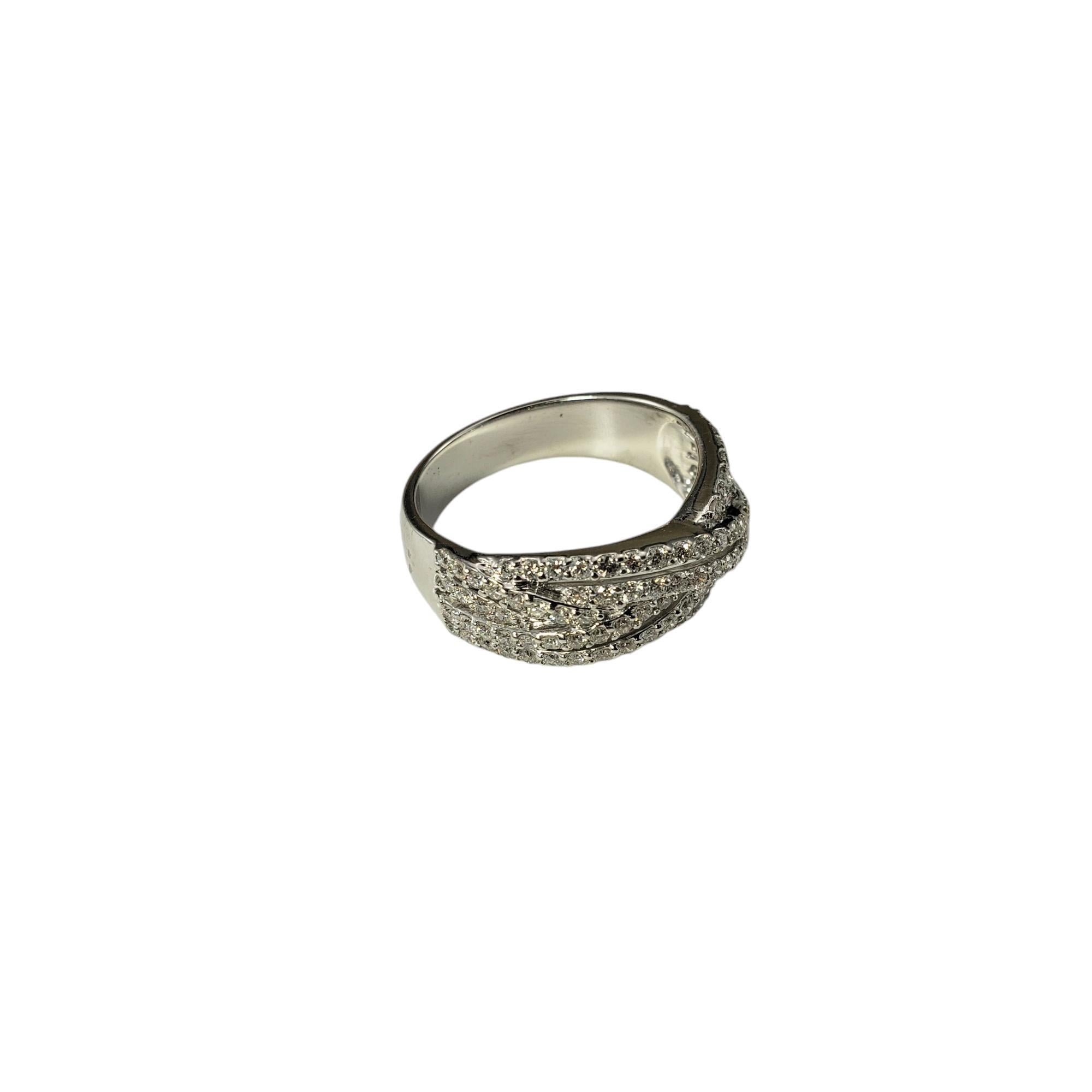 Taglio brillante Anello in oro bianco 18 carati e diamanti misura 8,5  #18861 in vendita