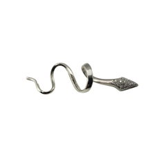 18 Karat White Gold and Diamond Snake Pendant