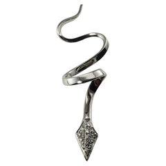 18 Karat White Gold and Diamond Snake Pendant