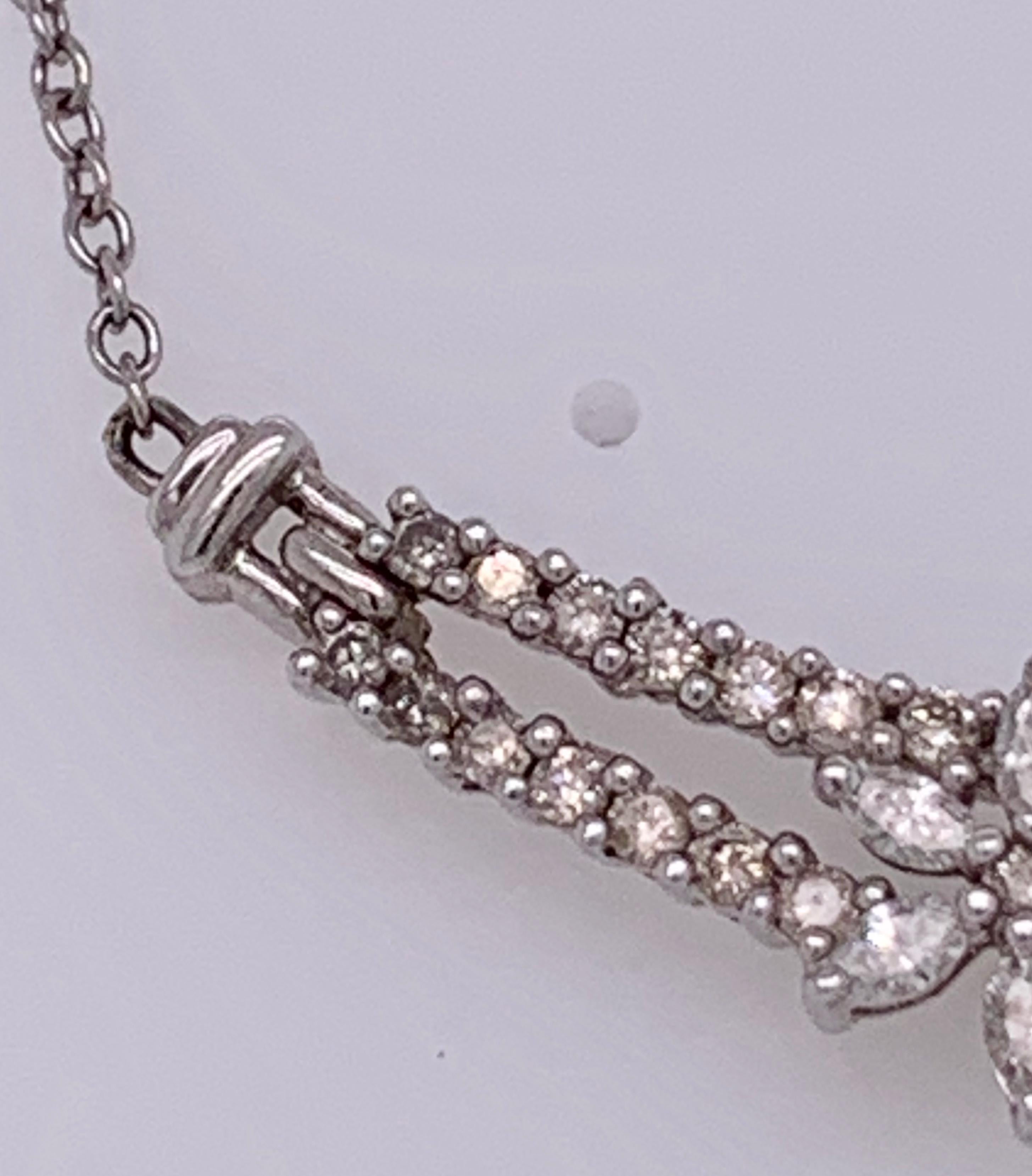 18 Karat White Gold And Diamond Soldered Pendent Necklace For Sale 2