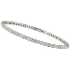 Roberto Coin 18 Karat White Gold and Diamond Solid Bangle Bracelet