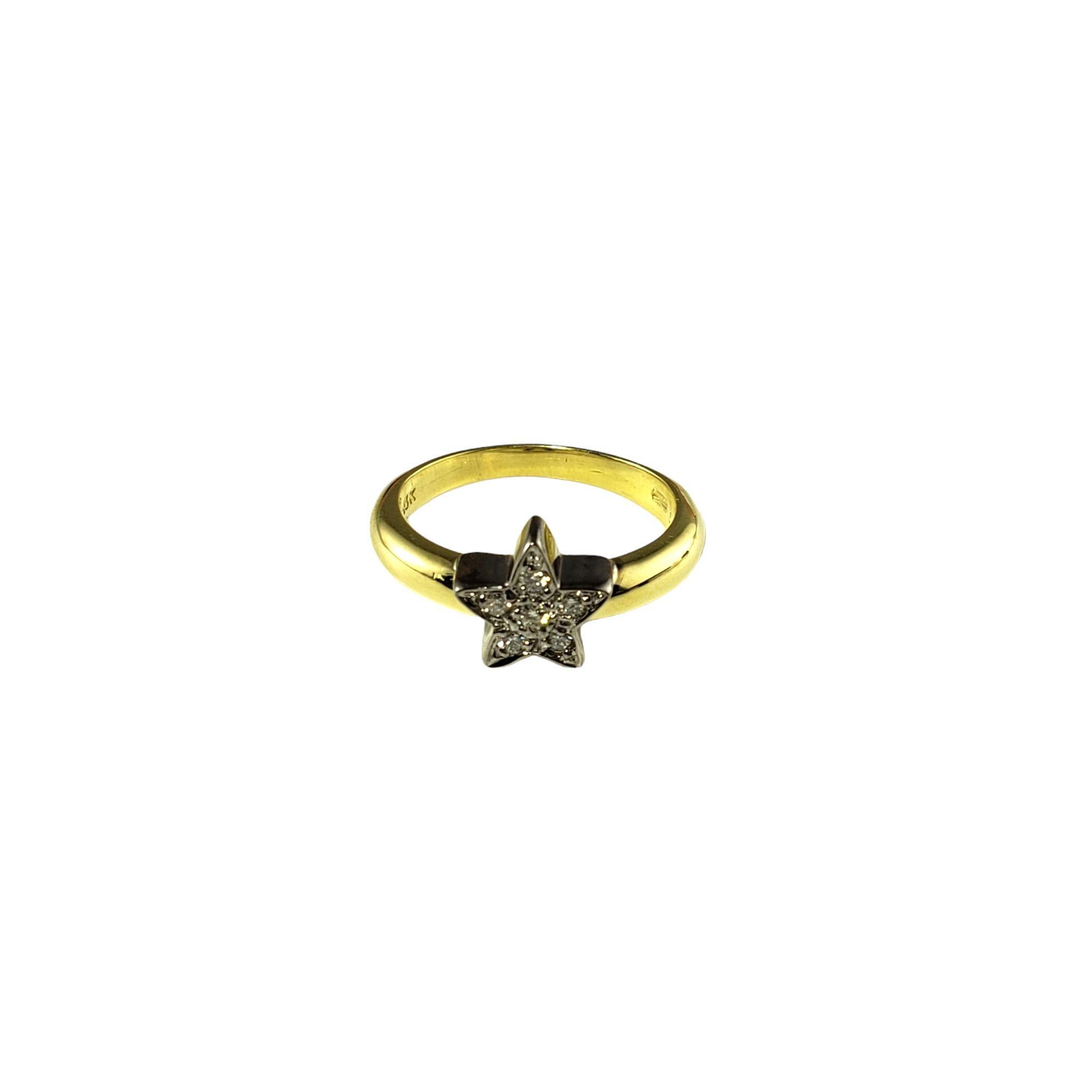 Women's 18 Karat White Gold and Diamond Star Ring Size 6.5 For Sale