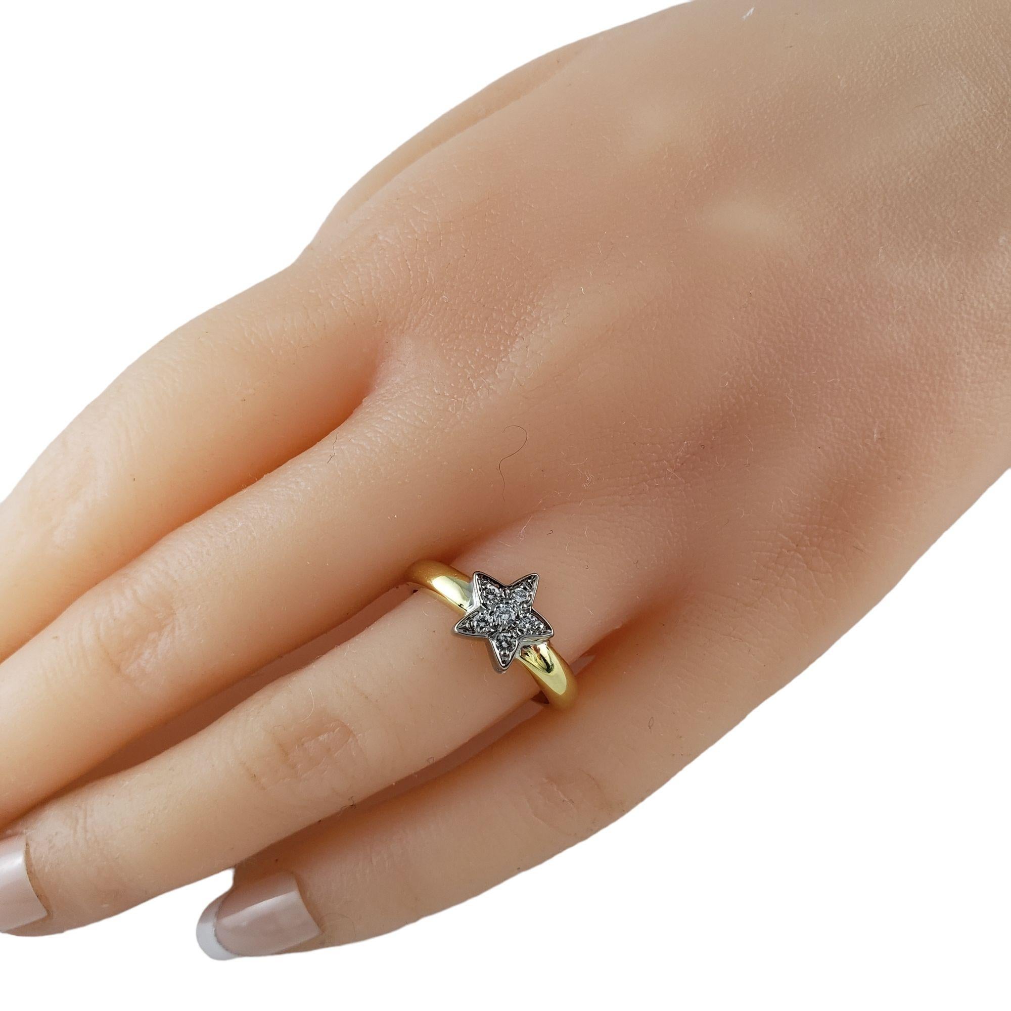 Star-Ring aus 18 Karat Weißgold mit Diamanten Größe 6,5 im Angebot 2
