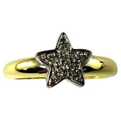 18 Karat White Gold and Diamond Star Ring Size 6.5
