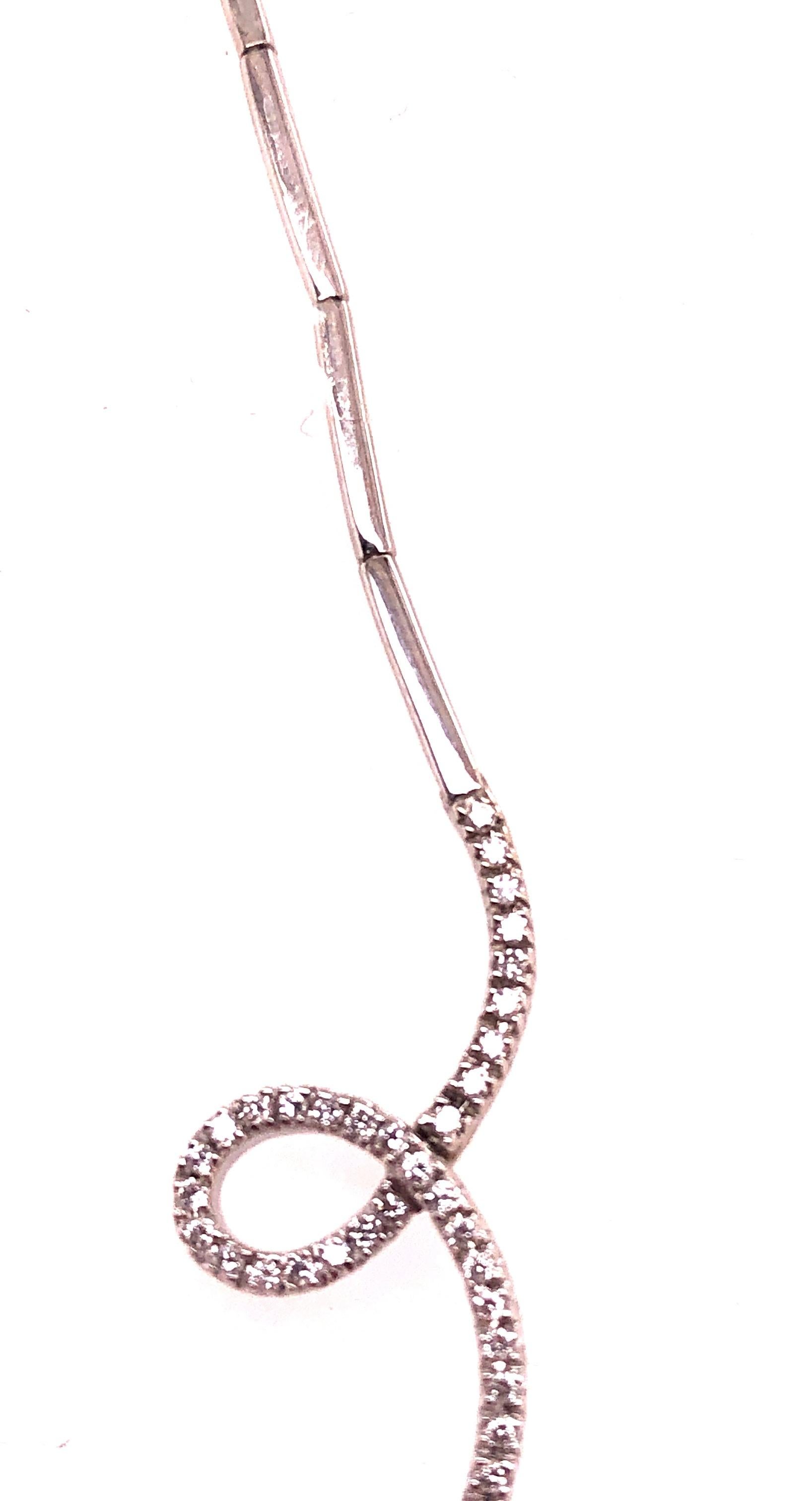 18 Karat White Gold and Diamond Swirl Necklace by H2 at Hammerman For Sale 2