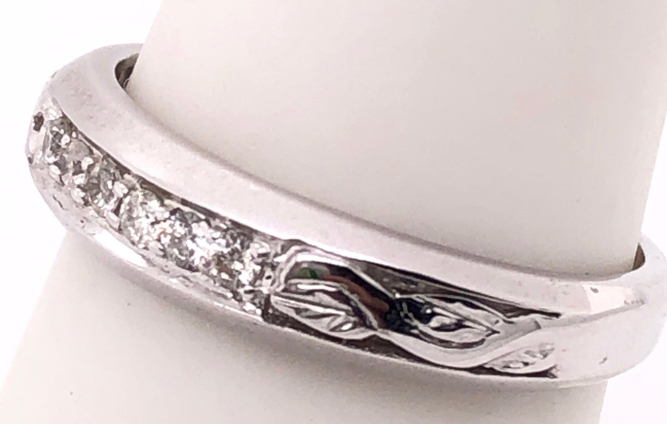 Modern 18 Karat White Gold and Diamond Wedding Band Bridal Ring For Sale