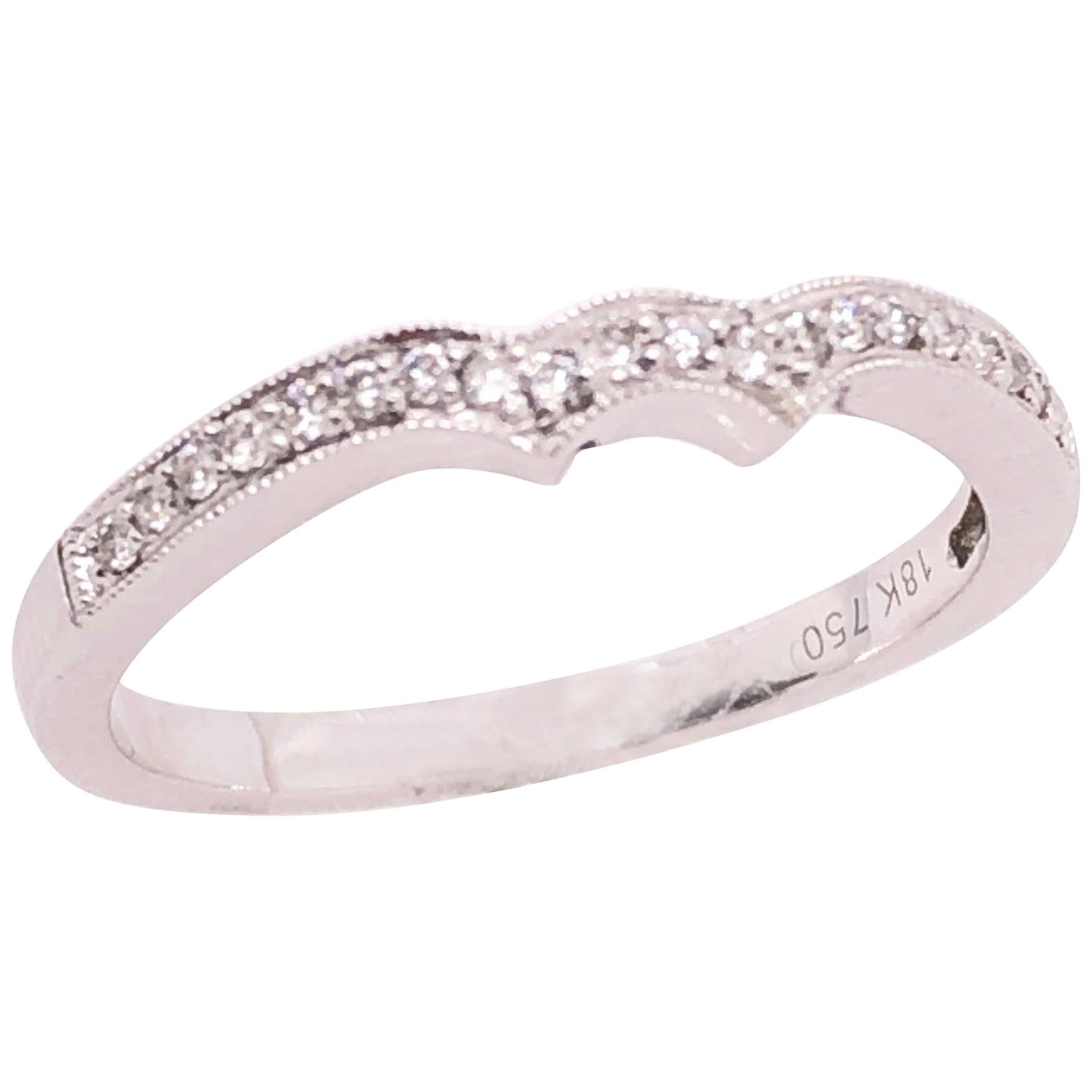 Anneau de mariage contour en or blanc 18 carats et diamants