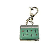 18 Karat White Gold and Enamel Handbag Charm #24696