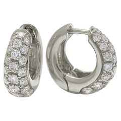 18 Karat White Gold and Pavè Diamond Garavelli Huggie Earrings