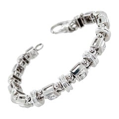 18 Karat White Gold and Platinum Diamond Bracelet