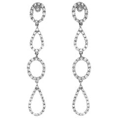 18 Karat White Gold and White Diamond Earrings