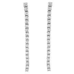 18 Karat White Gold and White Diamond Earrings