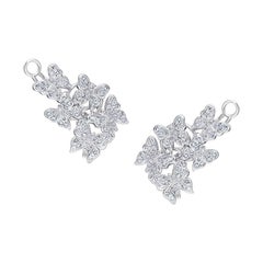 18 Karat White Gold and White Diamonds Butterfly Earrings