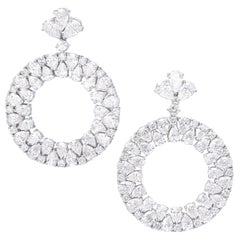 18 Karat White Gold and White Diamonds Earrings