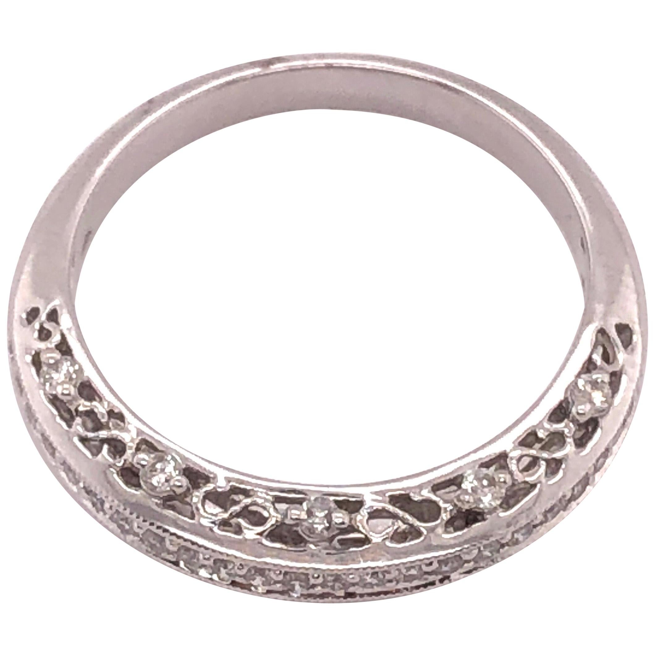 18 Karat White Gold Anniversary Ring Wedding Band 36 Diamonds 0.15 Carat