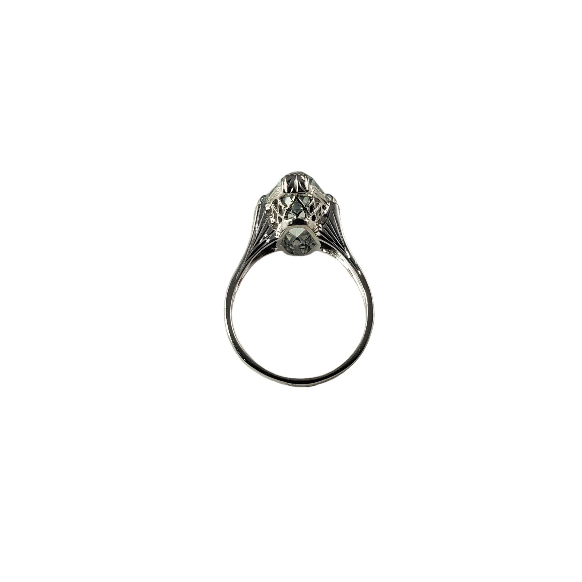 18 Karat White Gold Aquamarine Ring Size 5.5 #14216 For Sale 5