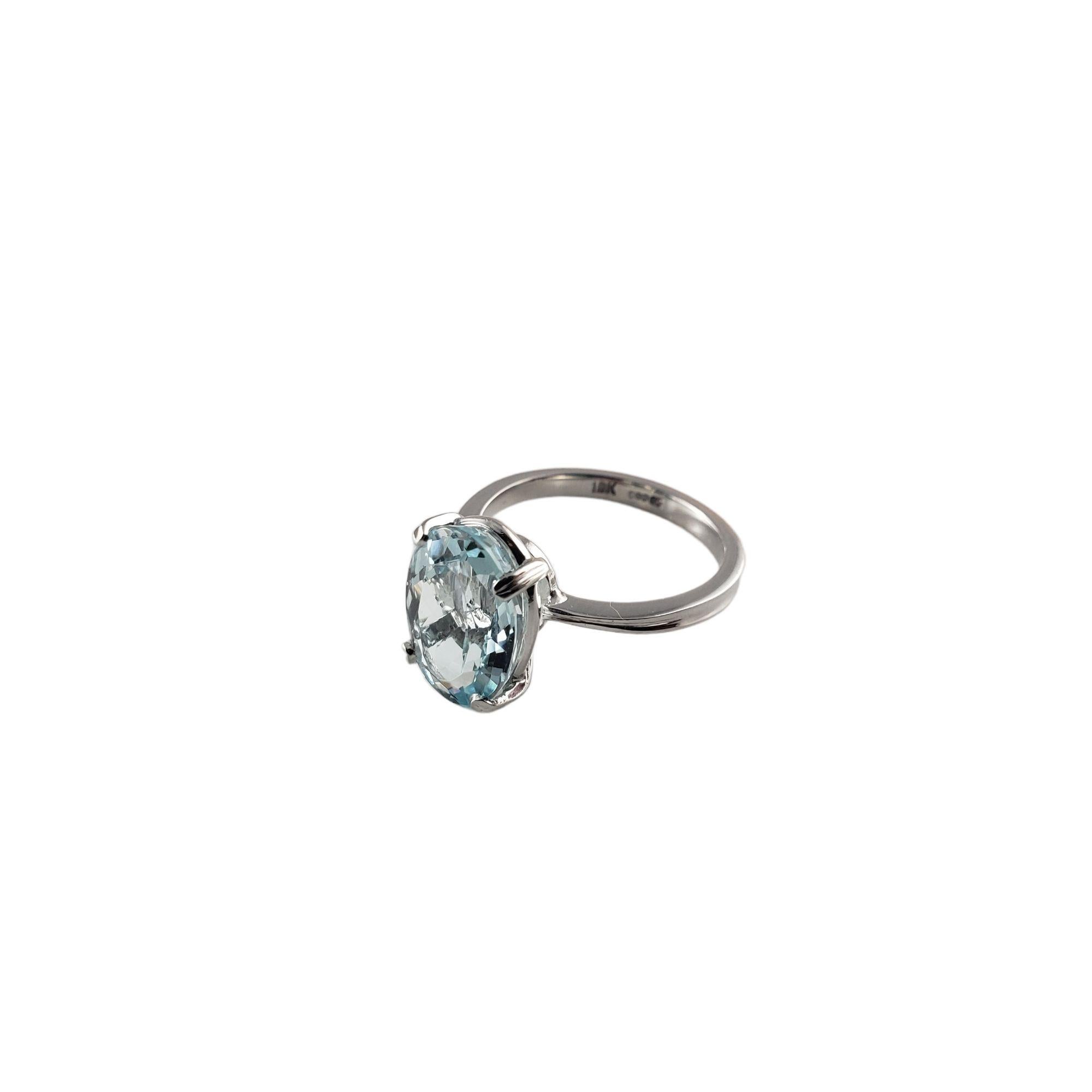 18 Karat White Gold Aquamarine Ring #13683 For Sale 4
