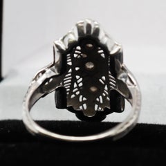 18 Karat Weißgold Art Deco Diamant-Schildkrötenring