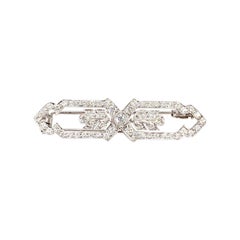 18 Karat White Gold Art Deco Inspired Arrow Brooch