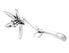 Featured in Vogue Eighteen Karat White Gold Contemporary Sculptural Brooch