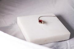 Eighteen Karat White Gold Artist Pendant Necklace with Perfect Malaia Garnet