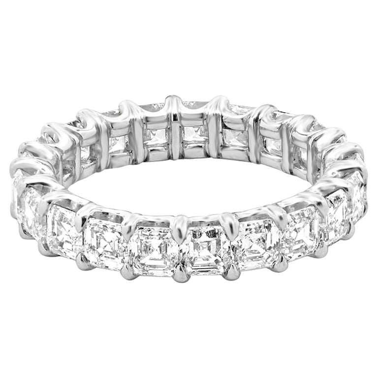 Fascia con diamante taglio Asscher in oro bianco 18 carati in