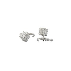 18 Karat White Gold Asscher Cut Diamond Cufflinks