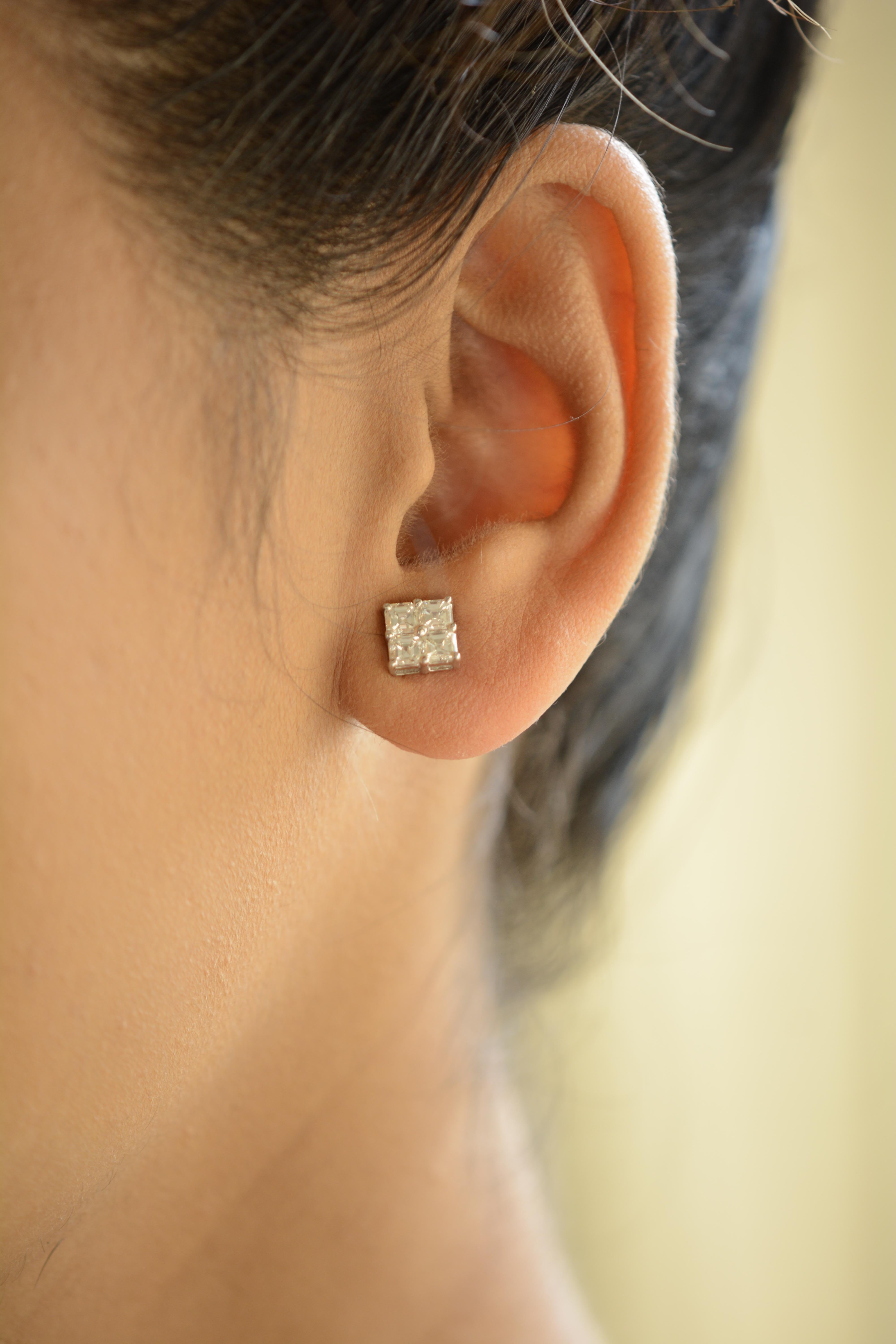 asscher diamond earrings
