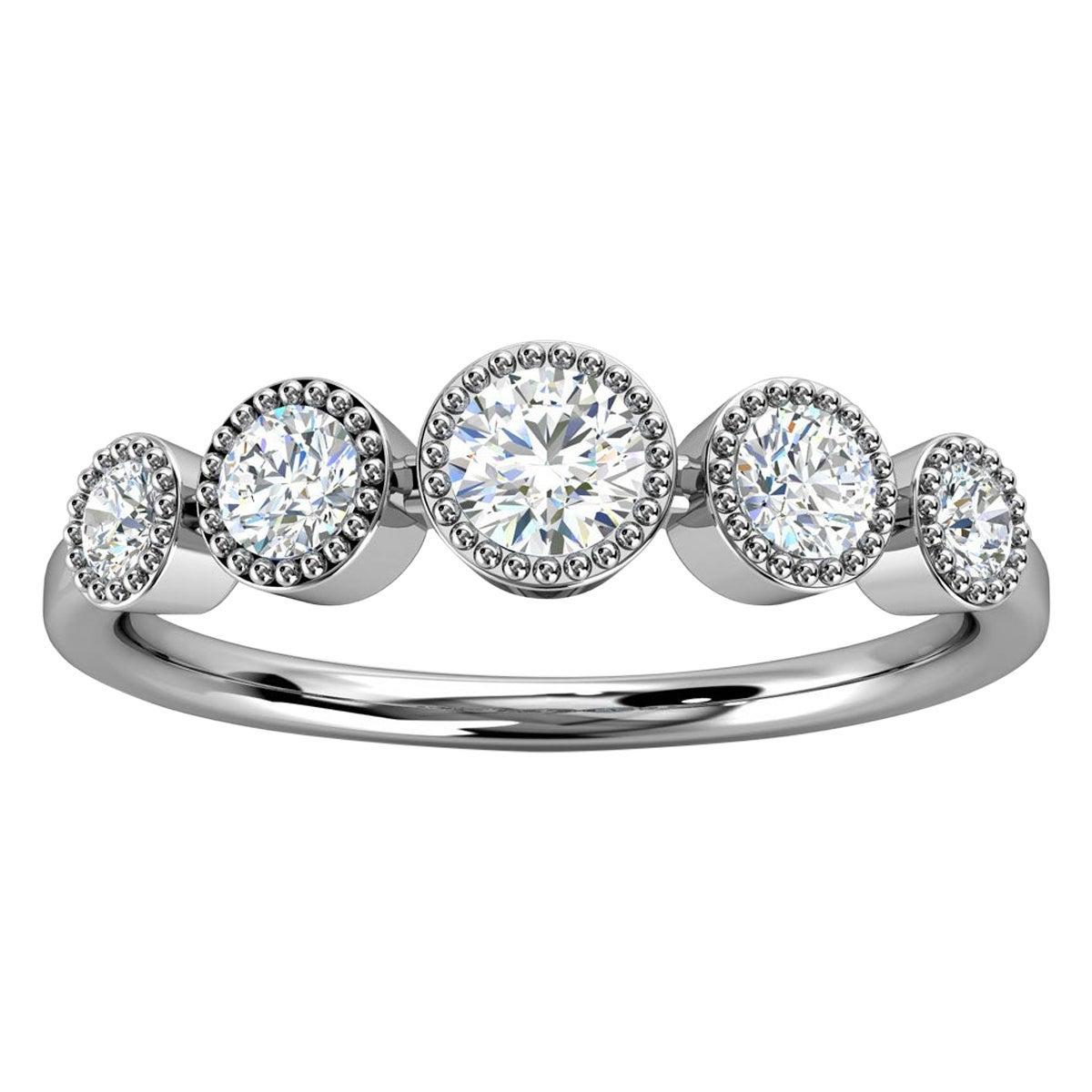 For Sale:  18 Karat White Gold Augusta Bezel Milgrain Diamond Ring '2/5 Carat'