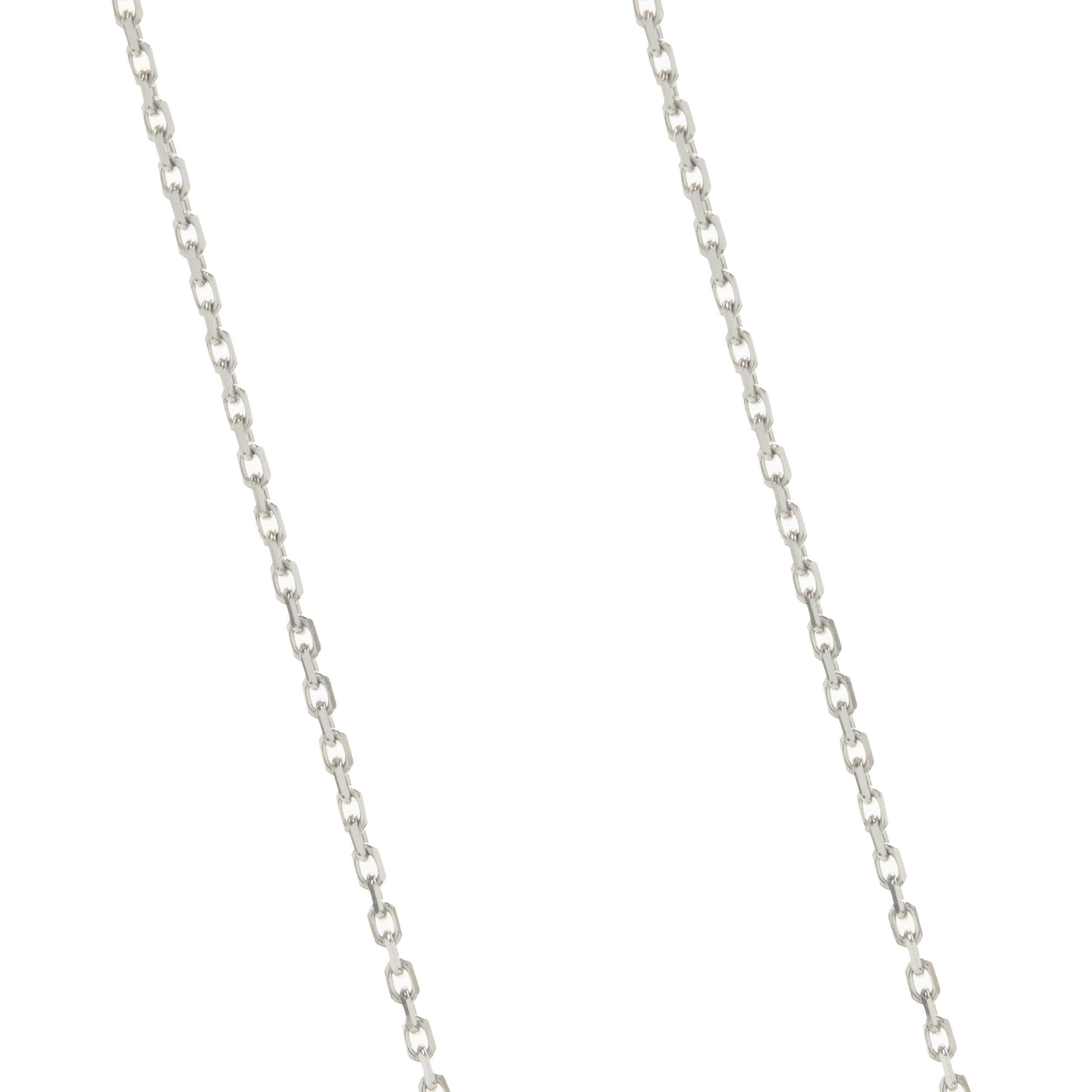Collana con diamanti Baguette e Pear Drop in oro bianco 18 carati In condizioni ottime in vendita a Scottsdale, AZ