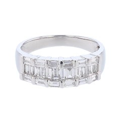 18 Karat White Gold Baguette Diamond Ring